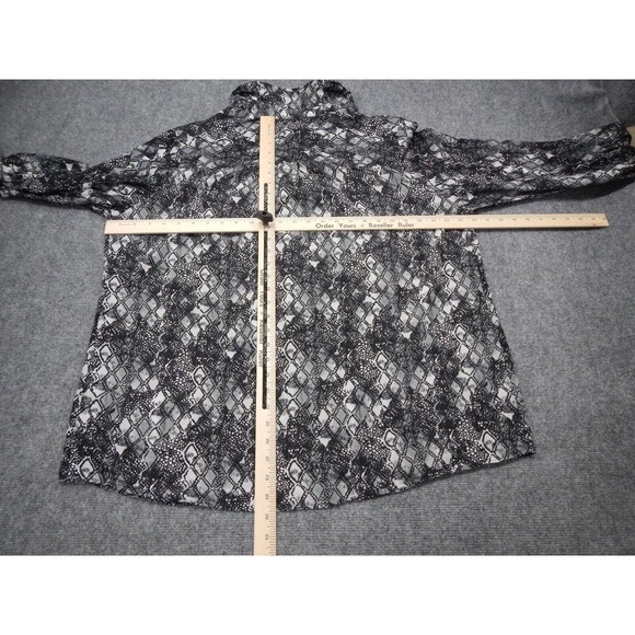 George Button Up Shirt Plus Size 2X Black White Argyle Diamond Pattern Collared - Picture 6 of 8